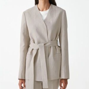COS Beige Belted Blazer Jacket